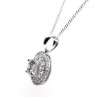 1.56 Cts. 18K White Gold Diamond Solitaire Pendant With Double Halo
